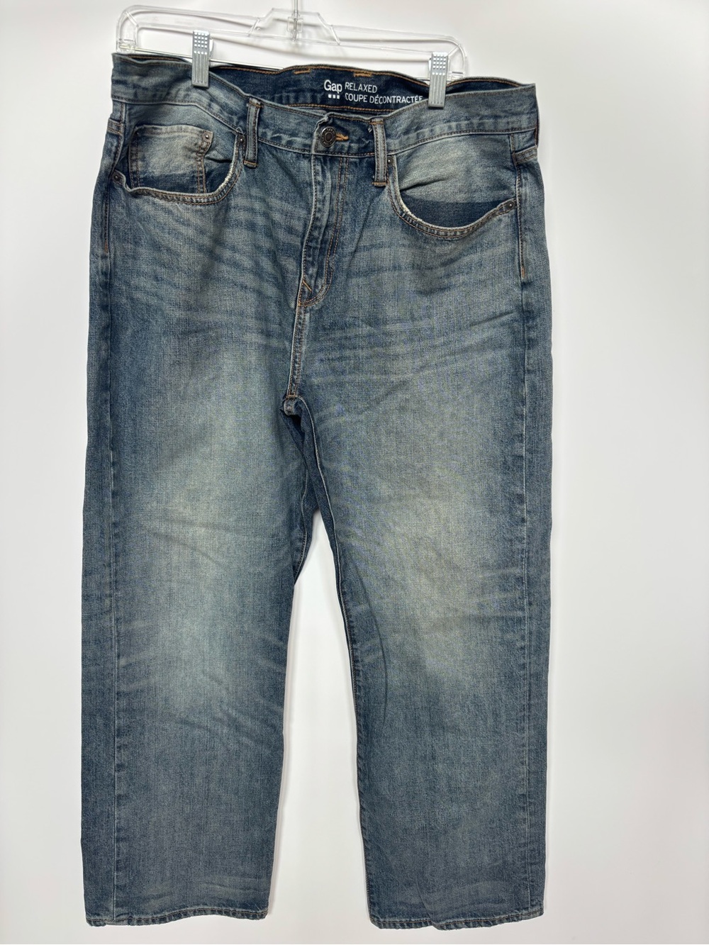 Vintage Gap 1969 Mens Relaxed Fit Jeans 34x32 Medium Rustic Blue Wash Denim
